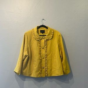 Plus size yellow Eloquii ruffle blazer
